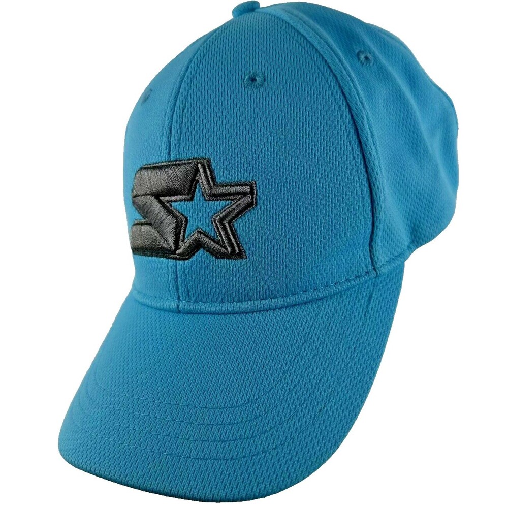 Starter Star Logo Fitted Hat Teal Blue OSFA Athletic Baseball Cap Mens